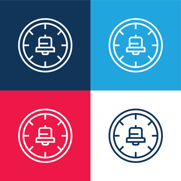 Сигнализация синий и красный четыре цвета минимальный набор значков