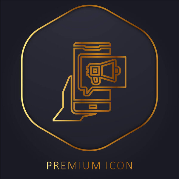 Рекламный логотип или иконка золотой линии