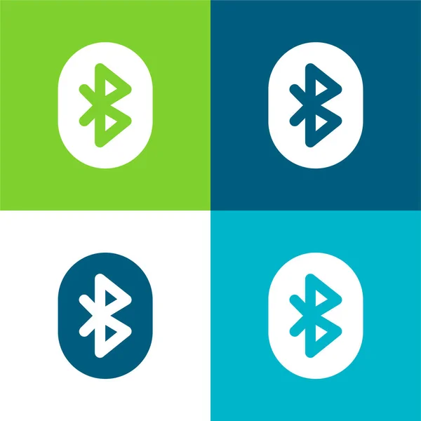 Bluetooth Flat Four Color Minimal Icon Set — Stock Vector