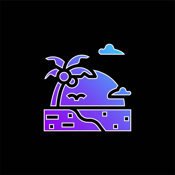 Иконка пляжного синего градиента