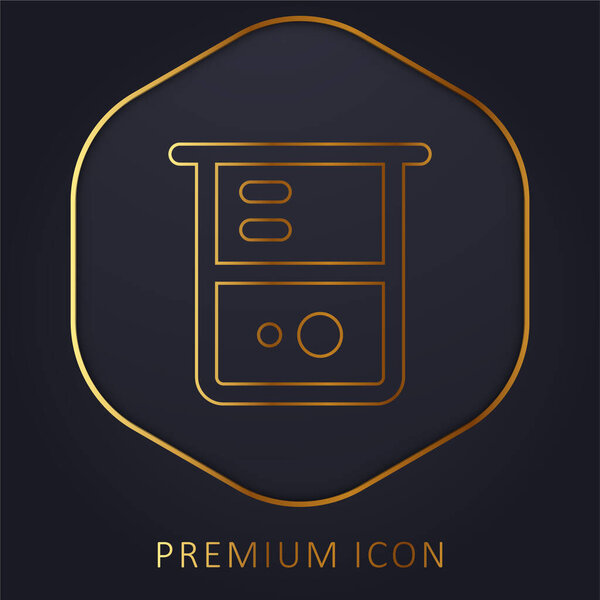 Beaker golden line premium logo or icon