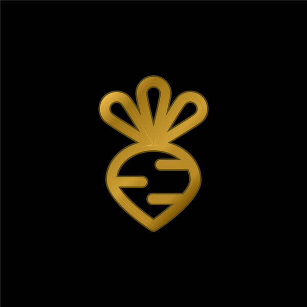 Beet gold plated metalic icon or logo vector