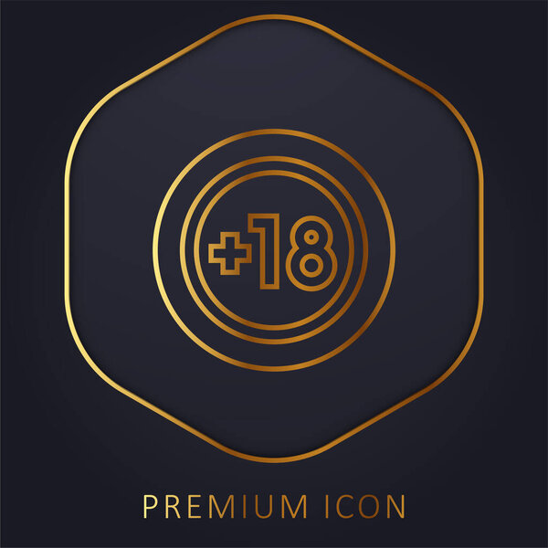 Age Limit golden line premium logo or icon
