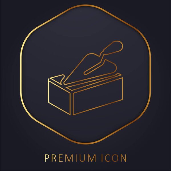 Brick golden line premium logo or icon