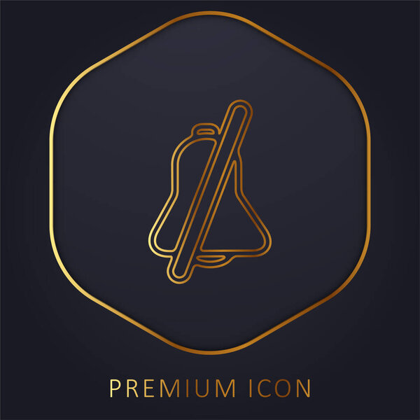 Bell With A Slash golden line premium logo or icon