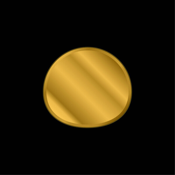 Black Oval gold plated metalic icon or logo vector