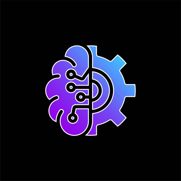 Artificial Intelligence blue gradient vector icon