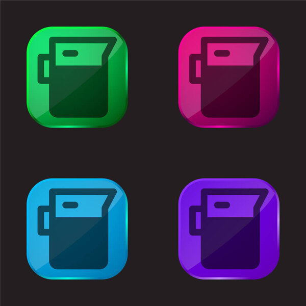 Beaker four color glass button icon