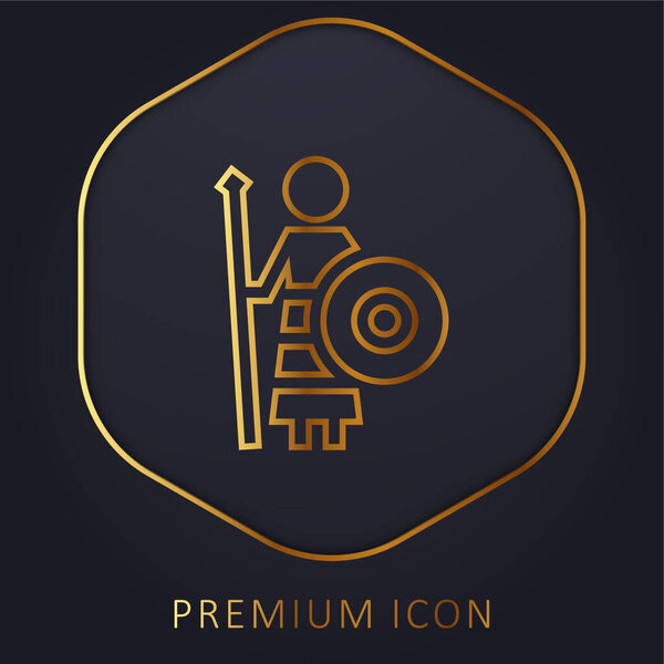 Athena golden line premium logo or icon