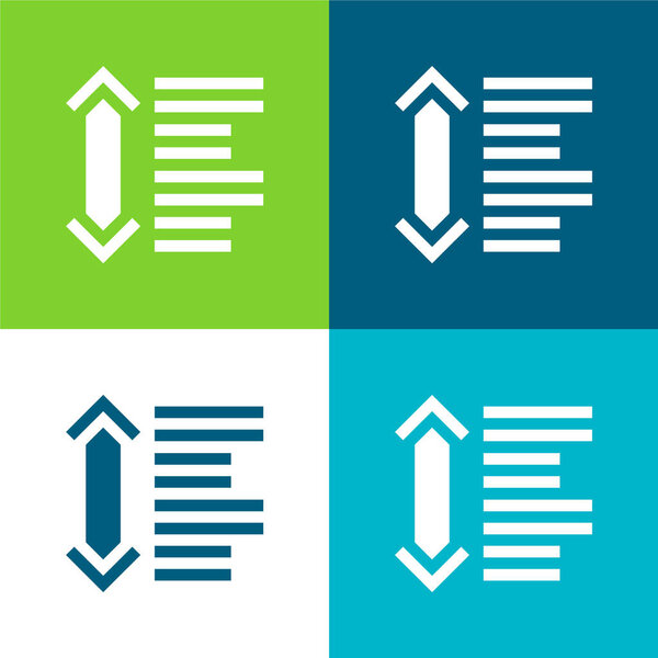 Between Flat four color minimal icon set