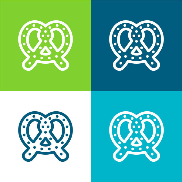 Big Pretzel Flat four color minimal icon set