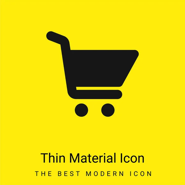 Big Shopping Cart Icono Material Amarillo Brillante Mínimo — Archivo Imágenes Vectoriales