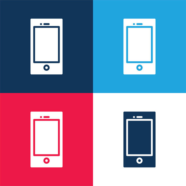 Apple Ipod синий и красный четыре цвета минимальный набор значков