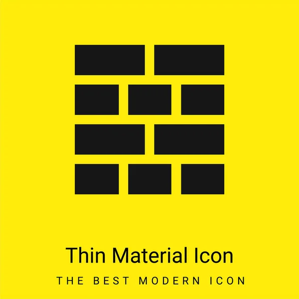 Diseño Ladrillos Mínimo Icono Material Amarillo Brillante — Vector de stock