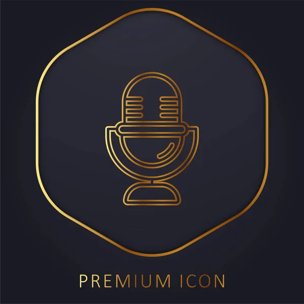 Аудио Золотая Линия Премиум Логотип Значок — стоковый вектор
