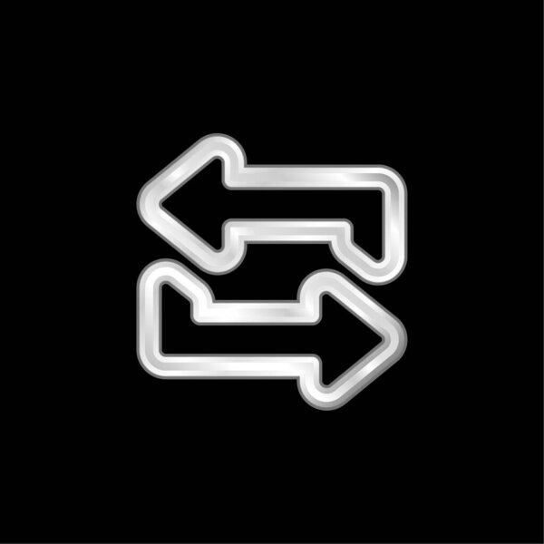 Arrows Outlined Couple silver plated metallic icon