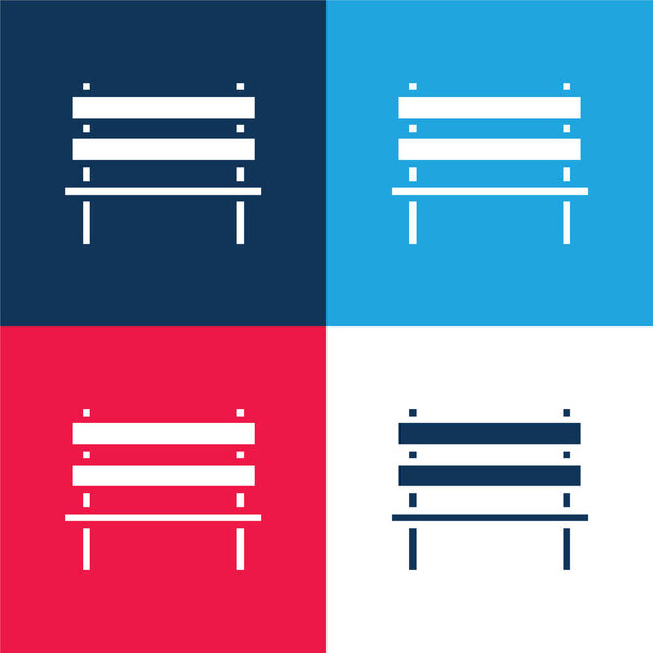 Скамейка синий и красный четыре цвета минимальный набор значков