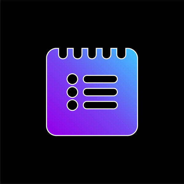 Black List Square Interface Symbol blue gradient vector icon