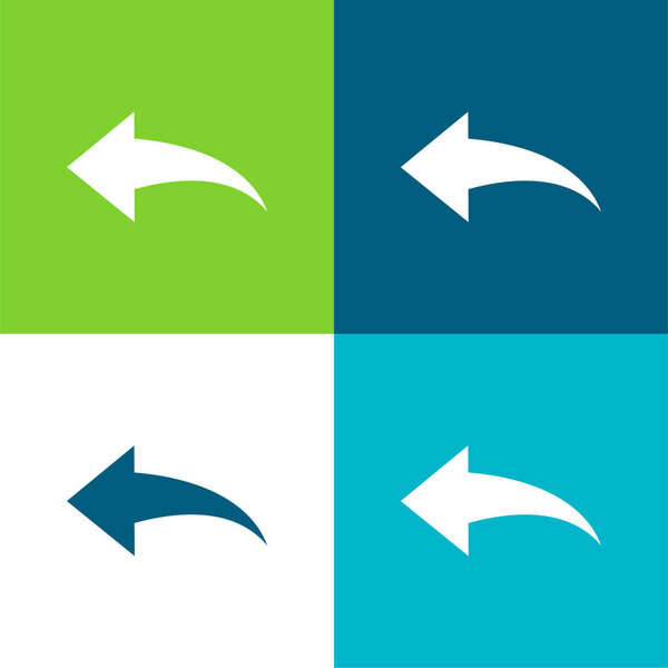 Черные стрелки влево Плоские четыре цвета минимальный набор значков