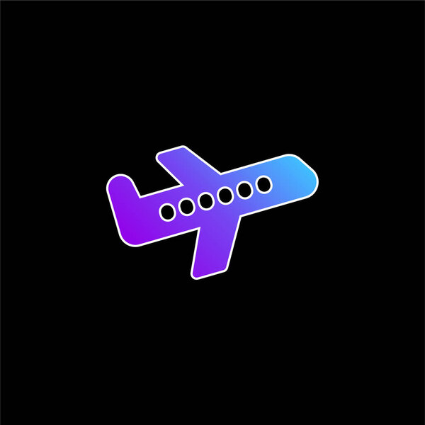 Значок синего градиента самолёта