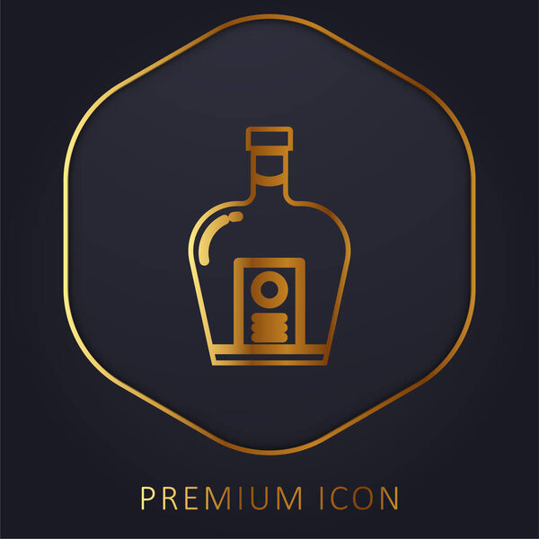 Логотип или иконка золотой линии бутылки