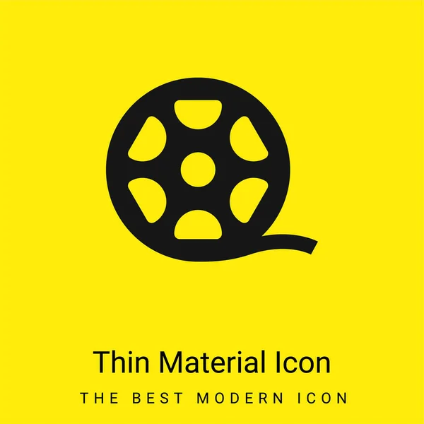 Big Film Roll Minimal Bright Yellow Material Icon — Stock Vector