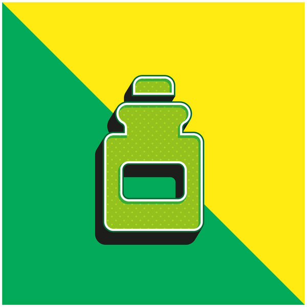 Зеленый и желтый современный трехмерный векторный логотип