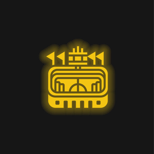 Arena yellow glowing neon icon