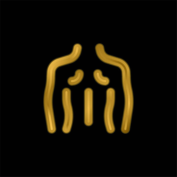 Back gold plated metalic icon or logo vector