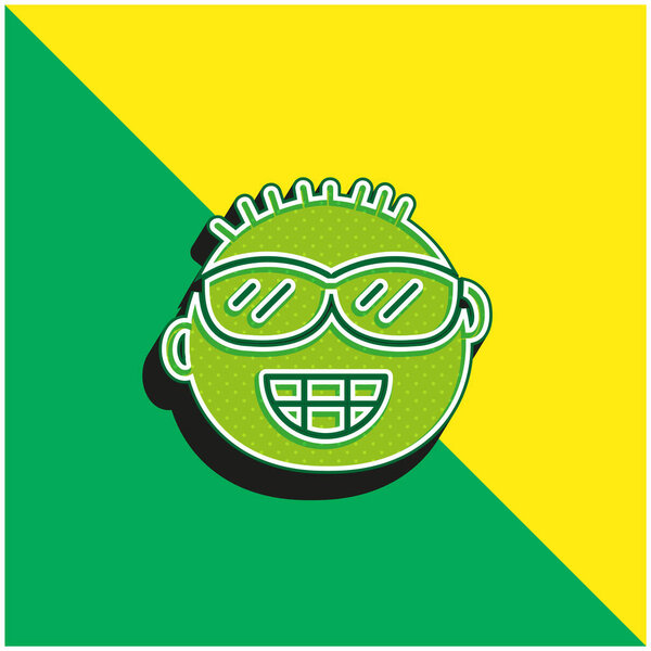 Arrogant Green and yellow modern 3d vector icon logo
