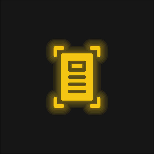 Желтый светящийся неоновый значок