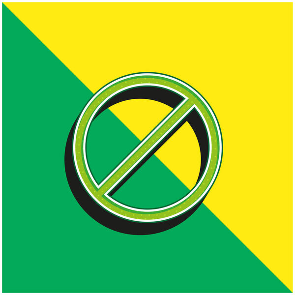 Access Denied Green and yellow modern 3d vector icon logo