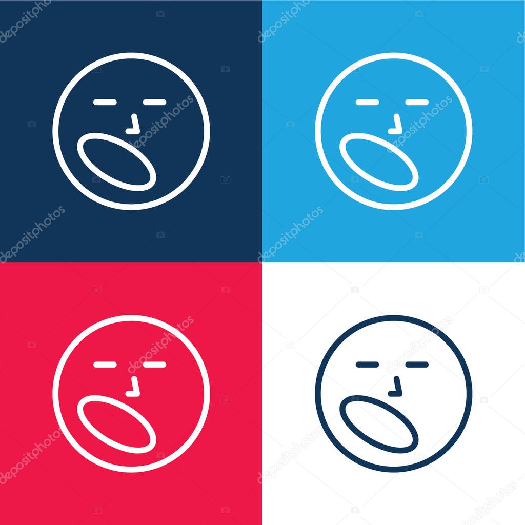 Boring blue and red four color minimal icon set