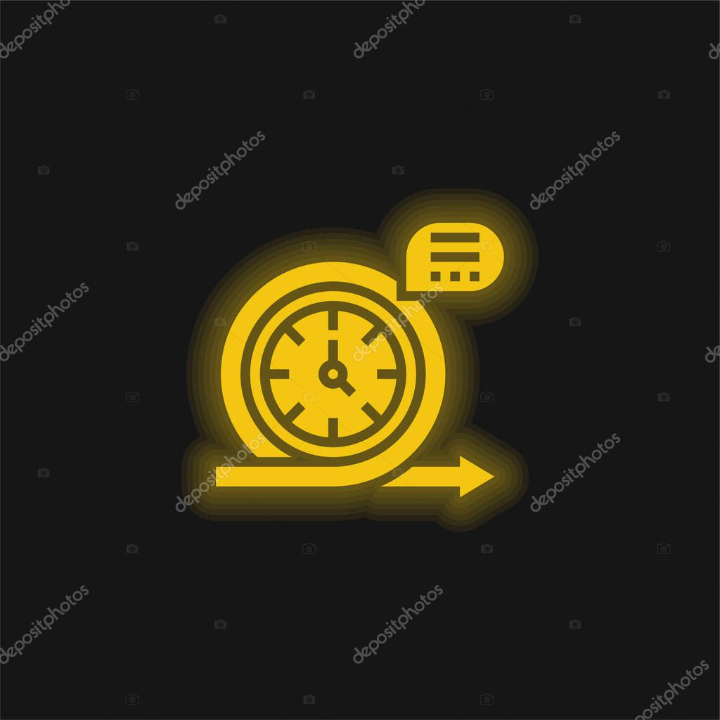 Agile yellow glowing neon icon