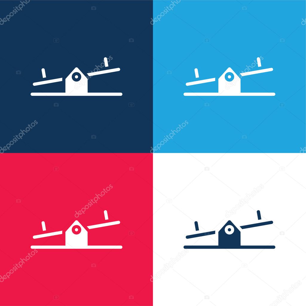 Balancer blue and red four color minimal icon set