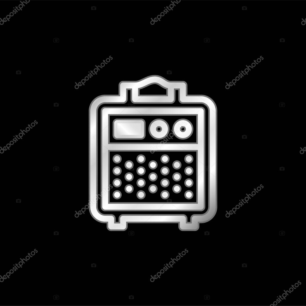 Amplifier silver plated metallic icon
