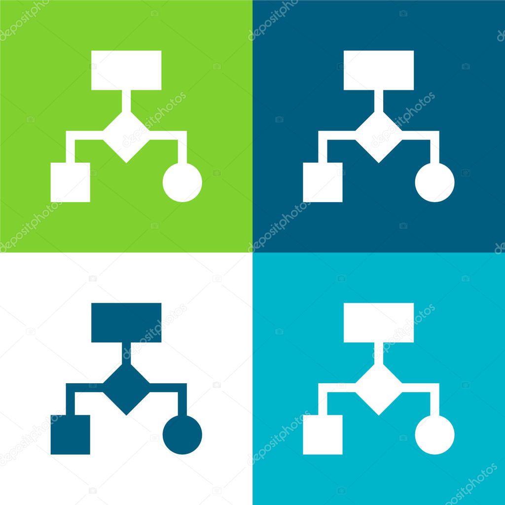 Algorithm Flat four color minimal icon set