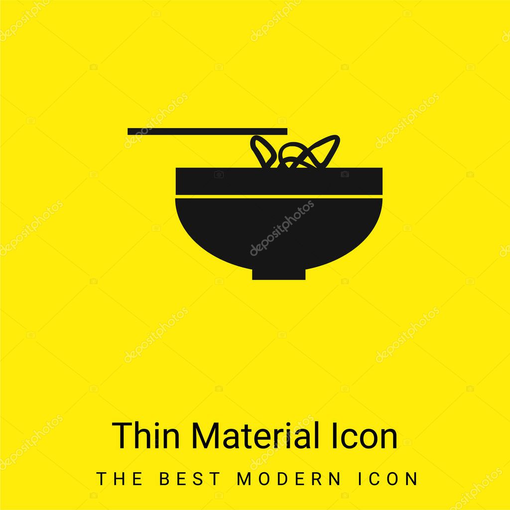 Bowl With Chinese Noodles minimal bright yellow material icon