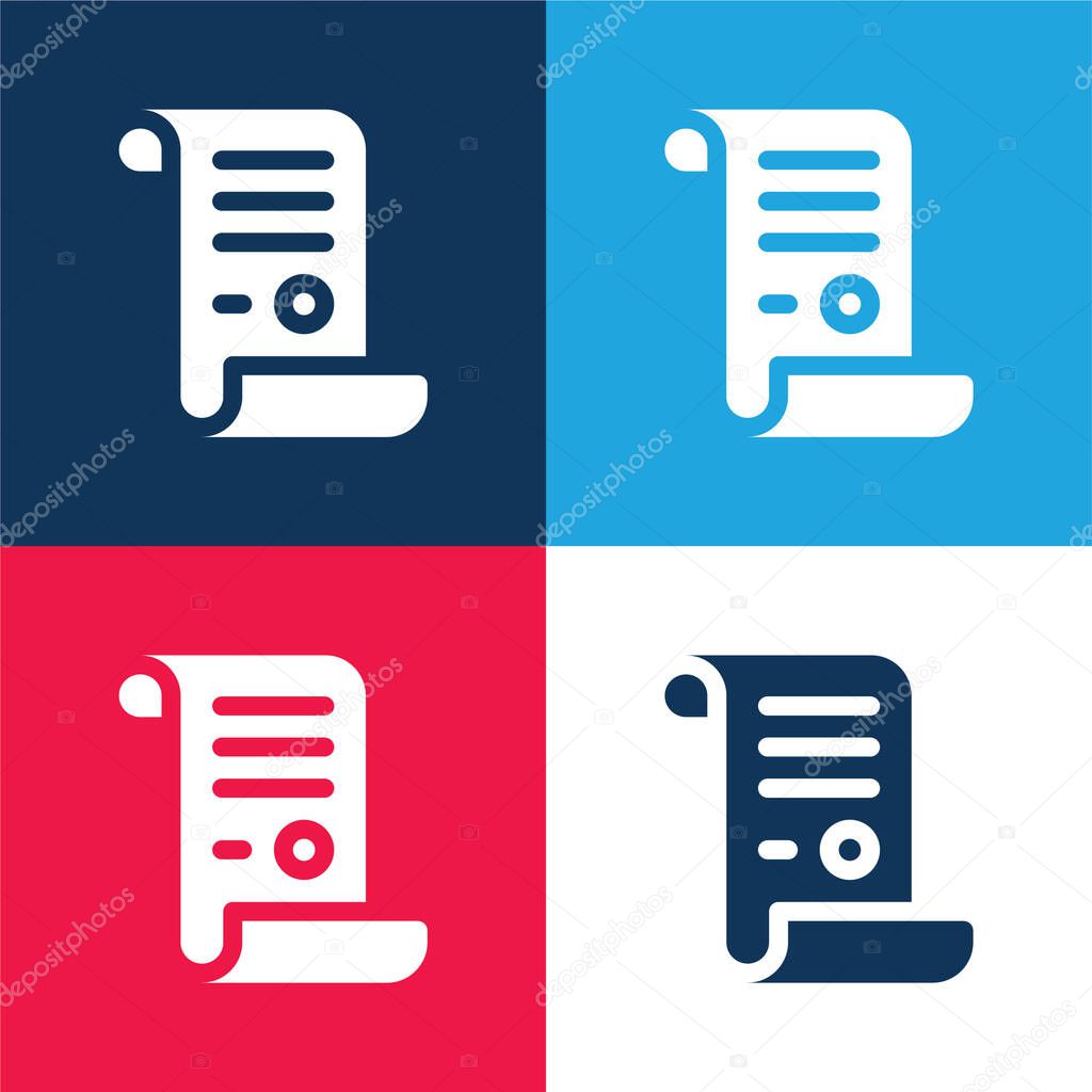 Act blue and red four color minimal icon set