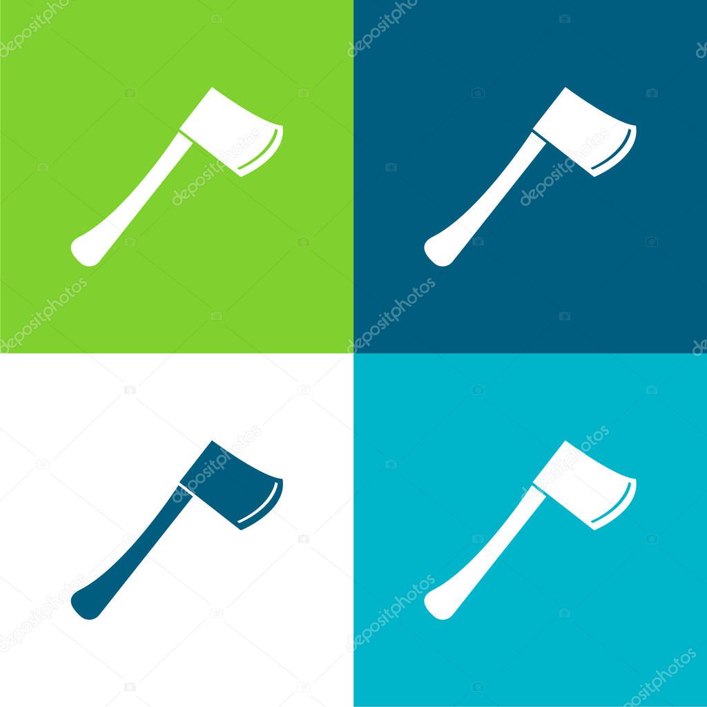 Axe Flat four color minimal icon set