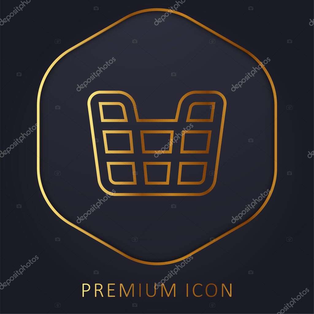 Basket golden line premium logo or icon