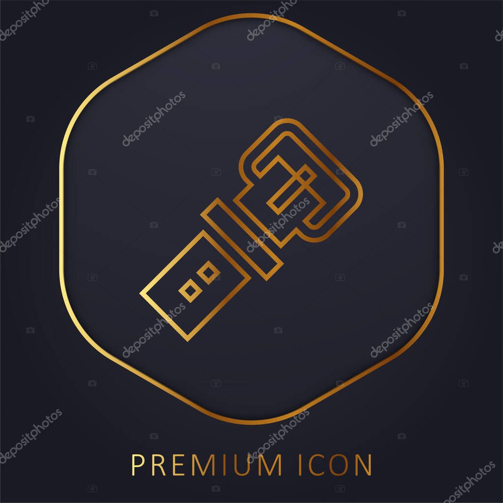 Belt golden line premium logo or icon