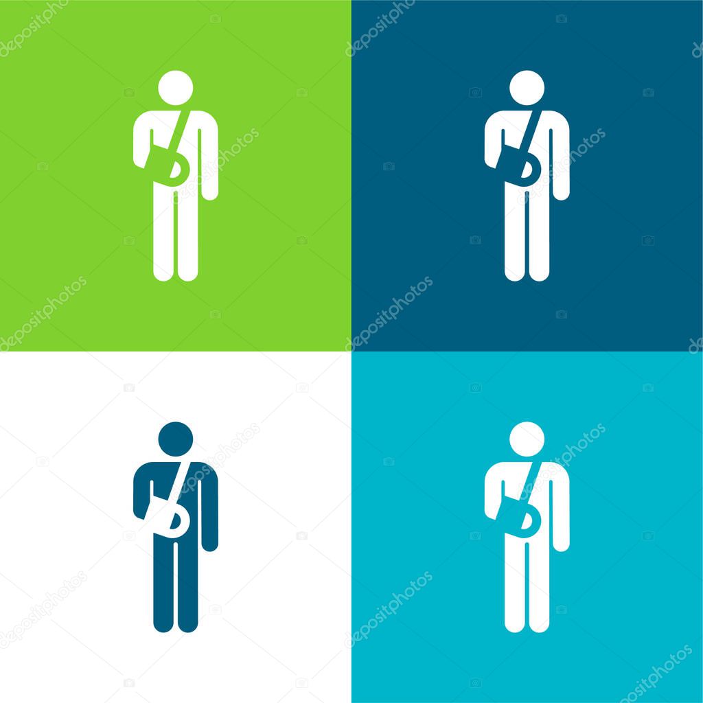 Accident Flat four color minimal icon set