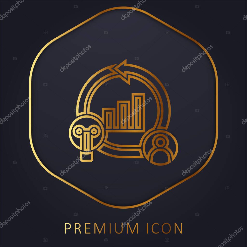 Agile golden line premium logo or icon