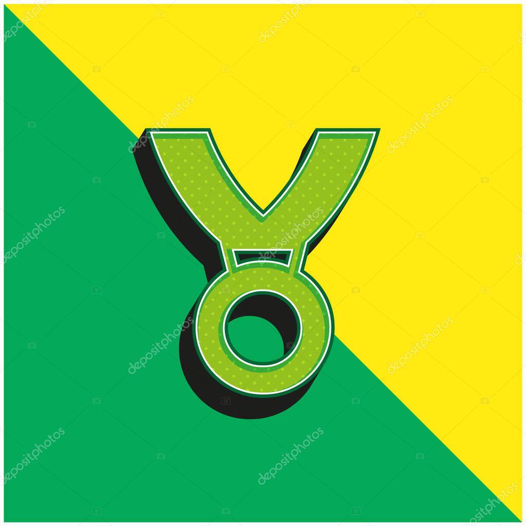 Award Medal Green and yellow modern 3d vector icon logo