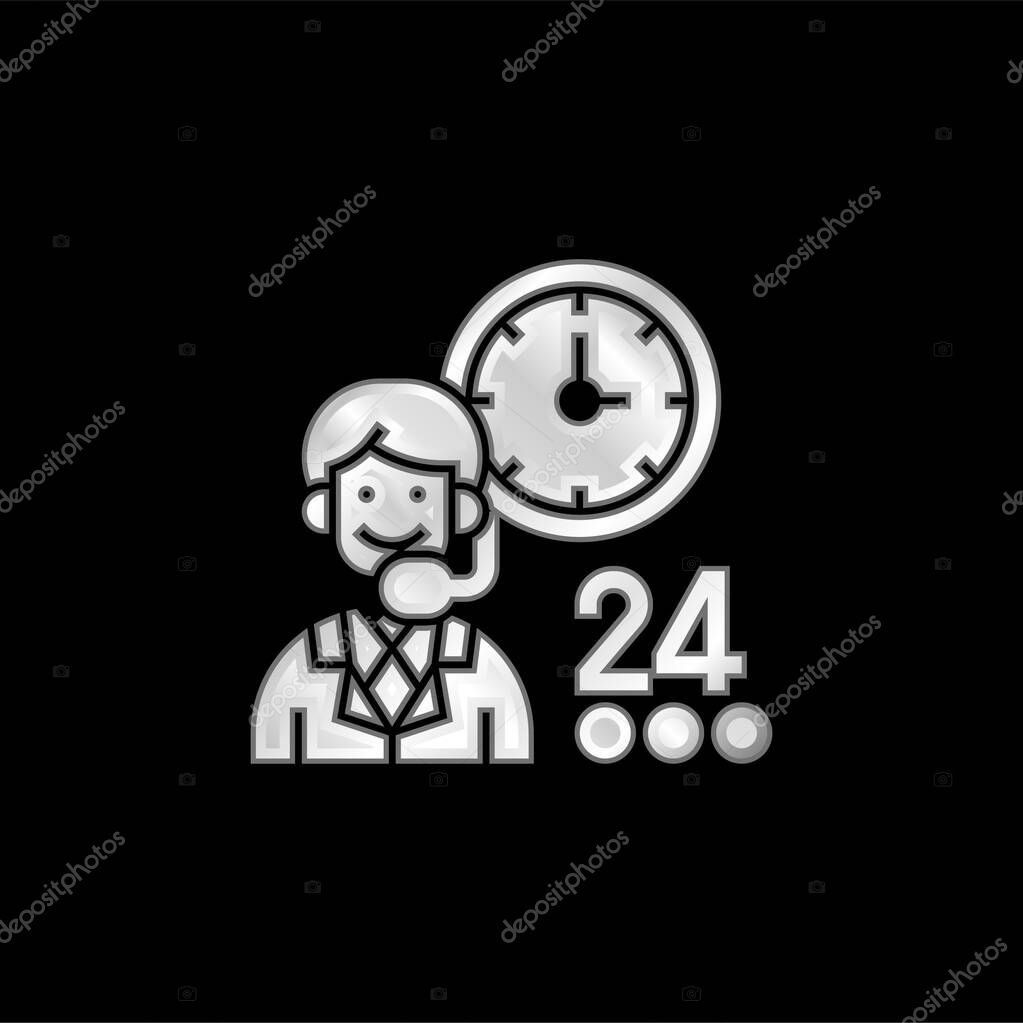 Assistance silver plated metallic icon