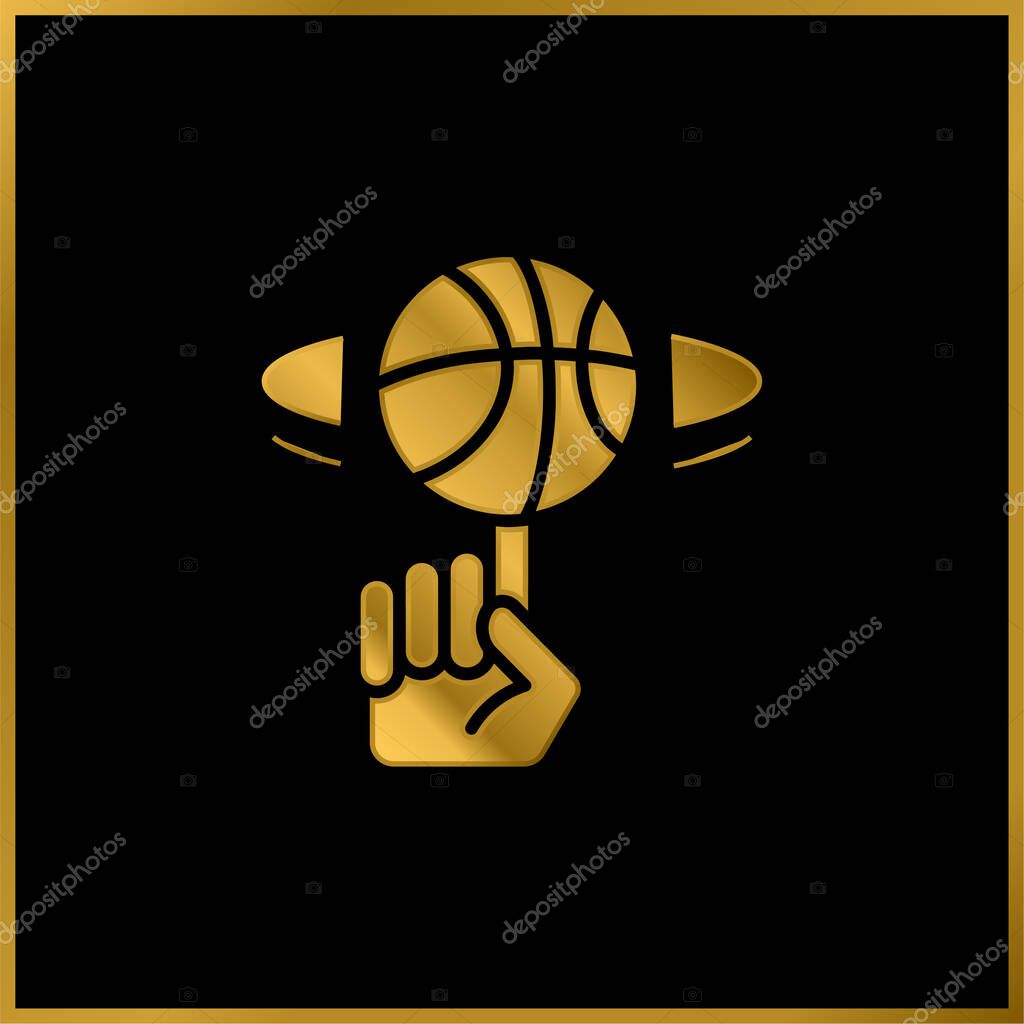 Ball gold plated metalic icon or logo vector