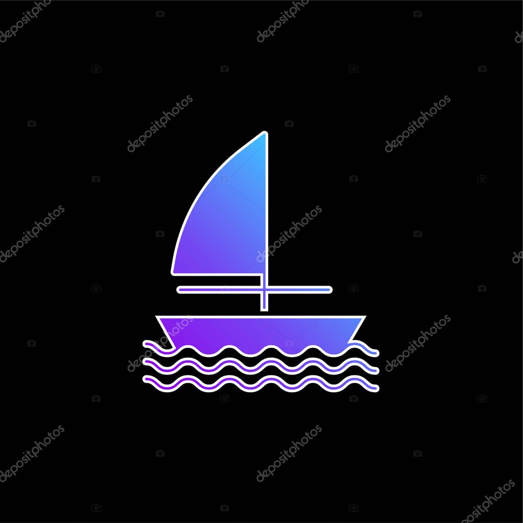 Boat blue gradient vector icon
