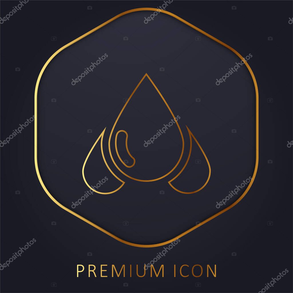 Blood Sample golden line premium logo or icon