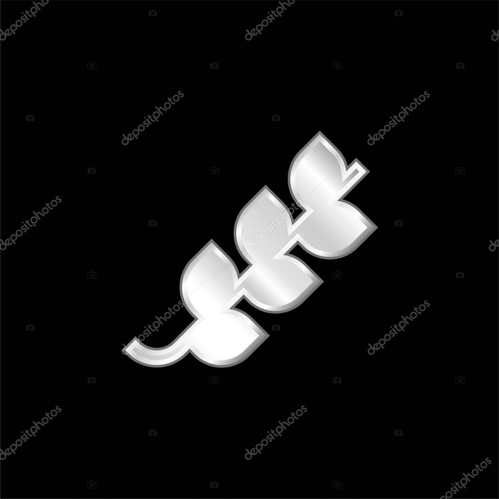 Branch silver plated metallic icon